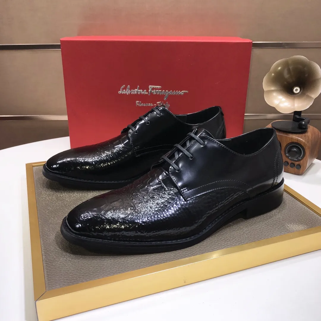 Men's shoes 💰480💰[Ferragamo/Ferragamo] The latest model in the counter, original imported cowhide fabric + sheepskin lining + original luxury metal buckle + original combination outsole, no pressure in comparison 38--44 (custom-made for 45, non-refundable)